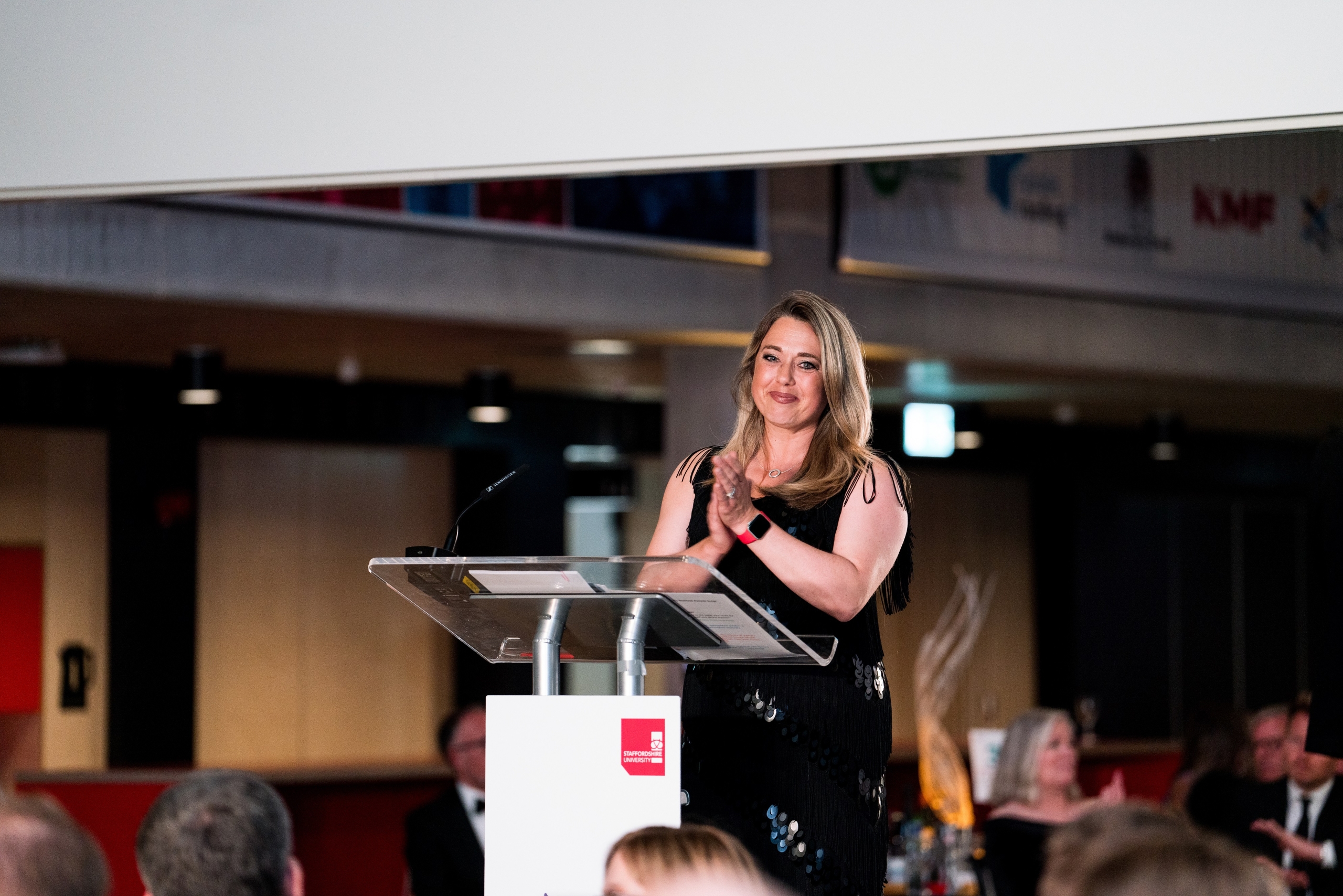 BBC TV presenter Janine Machin, who co-hosted the awards alongside Martin Tideswell, Director of Communities and Commercial Engagement at Staffordshire University.